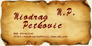Miodrag Petković vizit kartica
